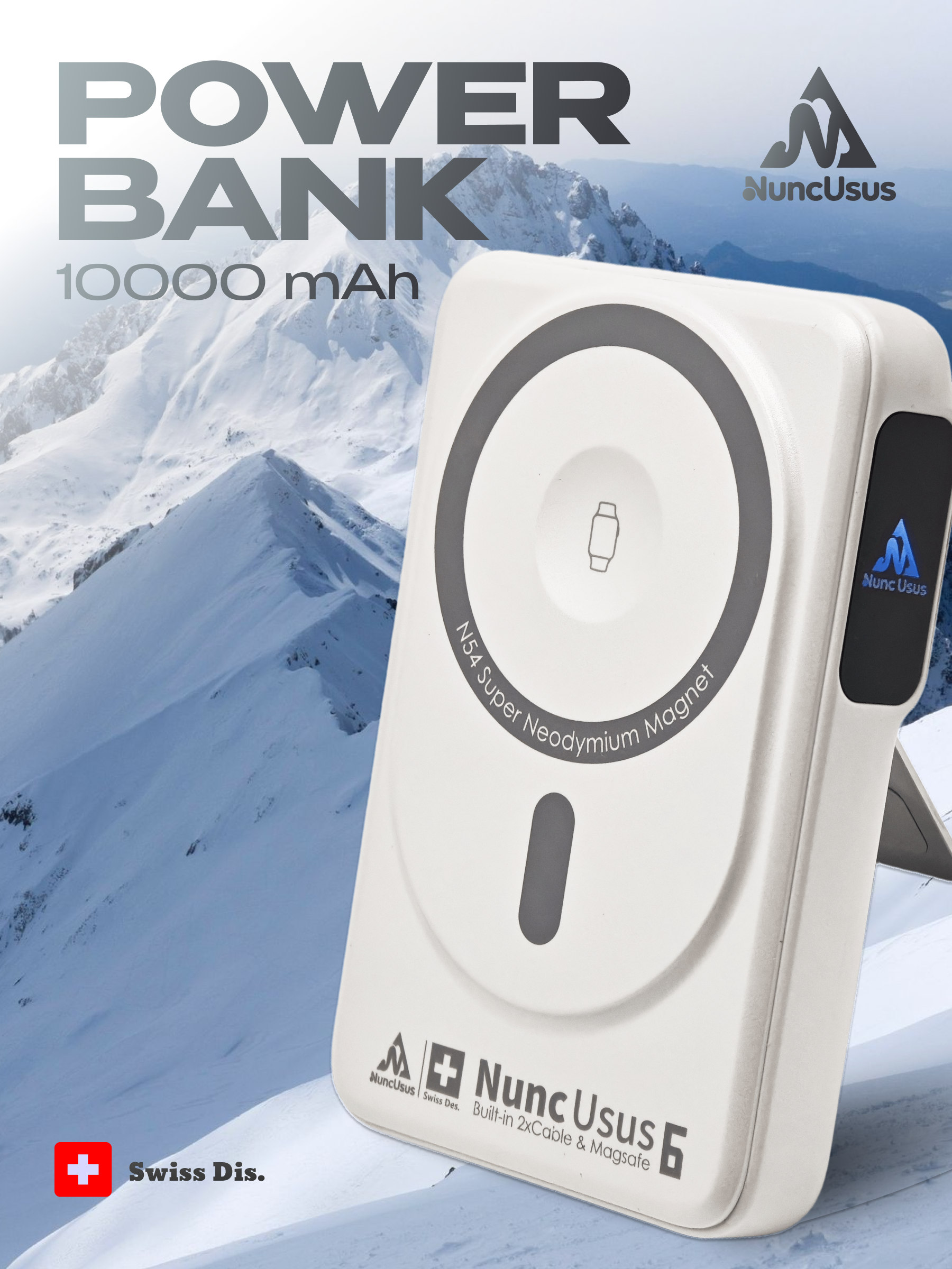 nuncusus nu61 White  6n1 multi-function power bank